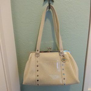 White sparkle vinyl Disgraceland purse